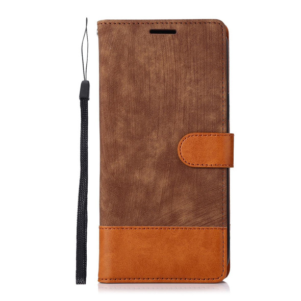 For Samsung Galaxy S20 Splicing Leatherette Phone Case(Brown)
