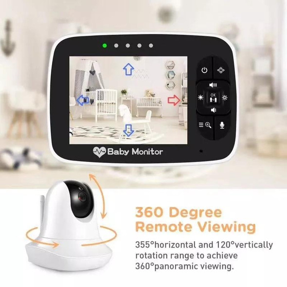 SM935 3.5 inch LCD Screen Wireless Video Baby Monitor Night Vision Two-Way Audio IP Camera(UK Plug)