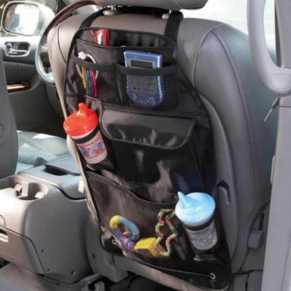 Auto Car Seat Back Organizer Car Seat Hanging Bag Storage for Drinks Cups Phones and Other Items (Black)