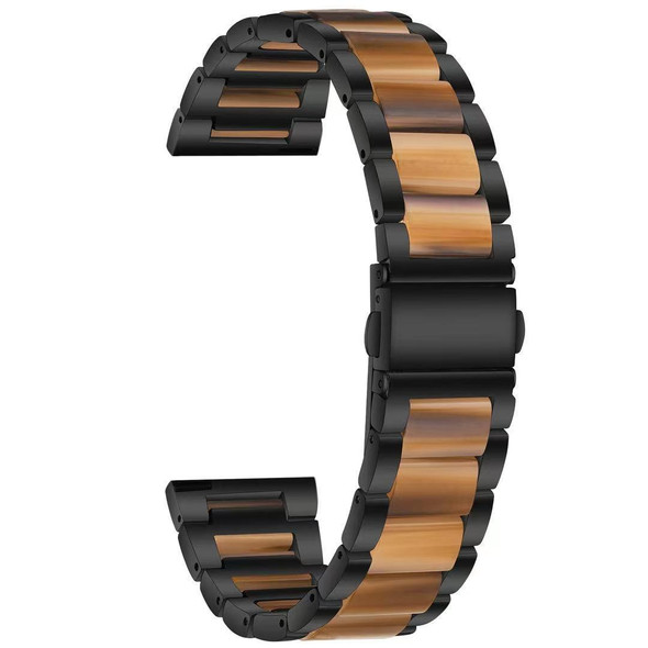 For Galaxy Watch 5 40 / 44mm Interbead Resin Metal Watch Band(Black Brown)