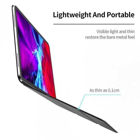 iPad Pro 11 (2020) Horizontal Flip Ultra-thin Double-sided Clip Magnetic PU Leather Tablet Case with Three-folding Holder & Sleep / Wake-up Function(Black)