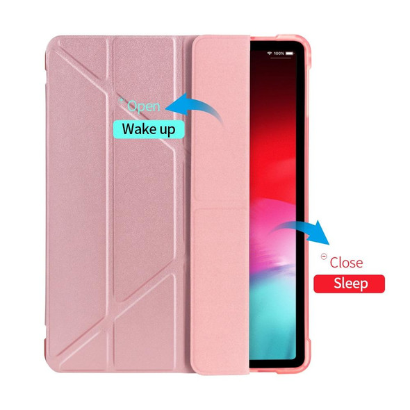 Multi-folding Shockproof TPU Protective Case for iPad Pro 11 inch (2018), with Holder & Pen Slot (Black)