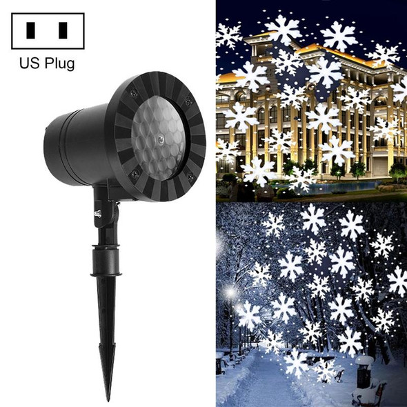 Christmas Snow Outdoor Waterproof Projection Lamp Landscape Lawn Decoration Light(US Plug)