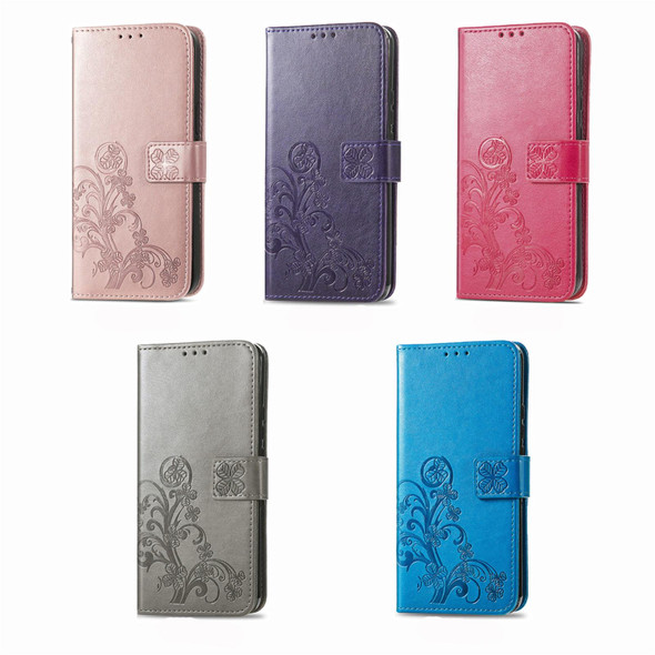 For Nokia G60 Four-leaf Clasp Embossed Leatherette Phone Case(Purple)