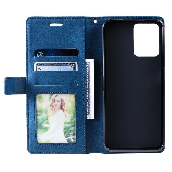 For Realme C30 4G Skin Feel Splicing Leatherette Phone Case(Blue)