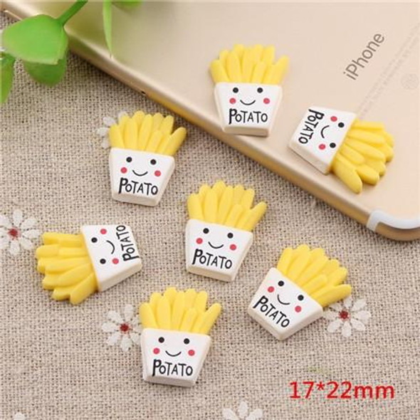 10 PCS French Fries Resin Children DIY Accessories, Size:1.7x2.2cm(Yellow)
