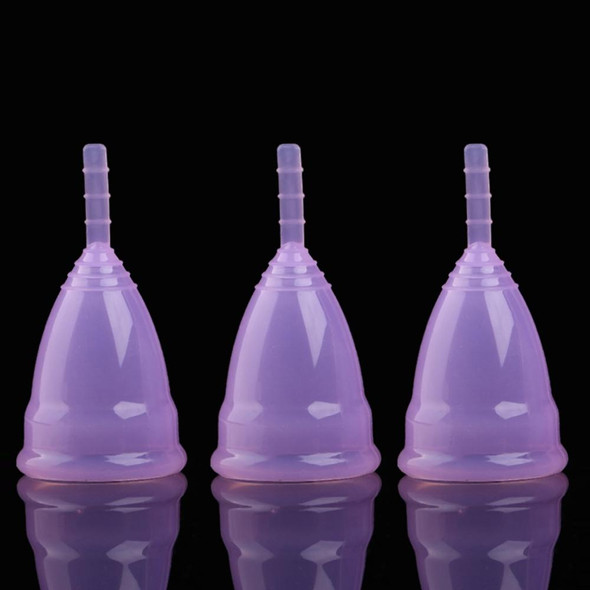 3 PCS Reusable Soft Cup Silicone Menstrual Cup, Size:Small(Purple)