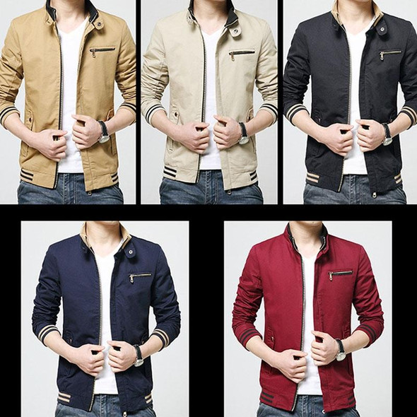 8803 Men Jacket Casual Coat, Size: L(Light khaki)