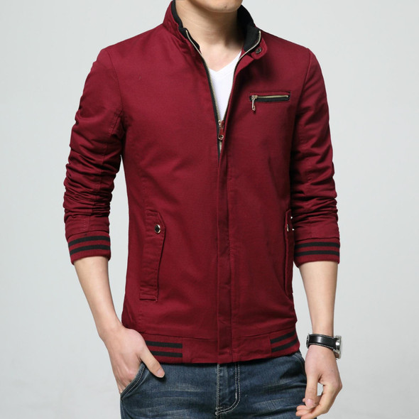 8803 Men Jacket Casual Coat, Size: XXL(Wine Red)