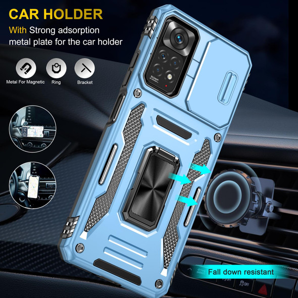 For Xiaomi Redmi Note 11 Pro Armor PC + TPU Camera Shield Phone Case(Light Blue)