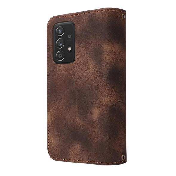 For Samsung Galaxy A72 5G / 4G Multifunctional Card Slot Zipper Wallet Leatherette Phone Case(Brown)