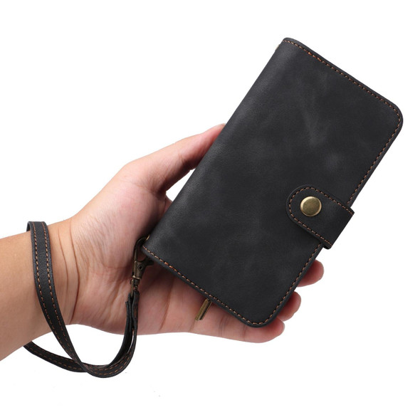 For Samsung Galaxy S20 Ultra Multifunctional Card Slot Zipper Wallet Leatherette Phone Case(Black)