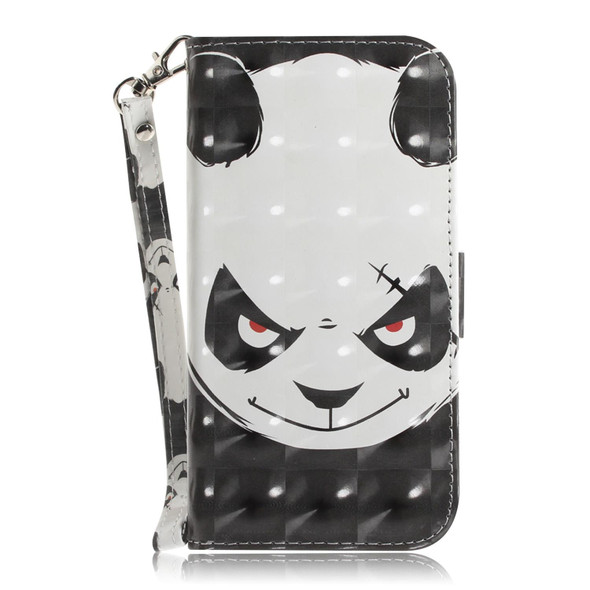 For OPPO A17 3D Colored Pattern Flip Leatherette Phone Case(Angry Bear)