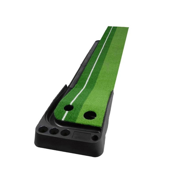 PGM Golf Mini Putting Mat Push Rod Trainer 2.5m, with Auto Ball Return Fairway (Green)