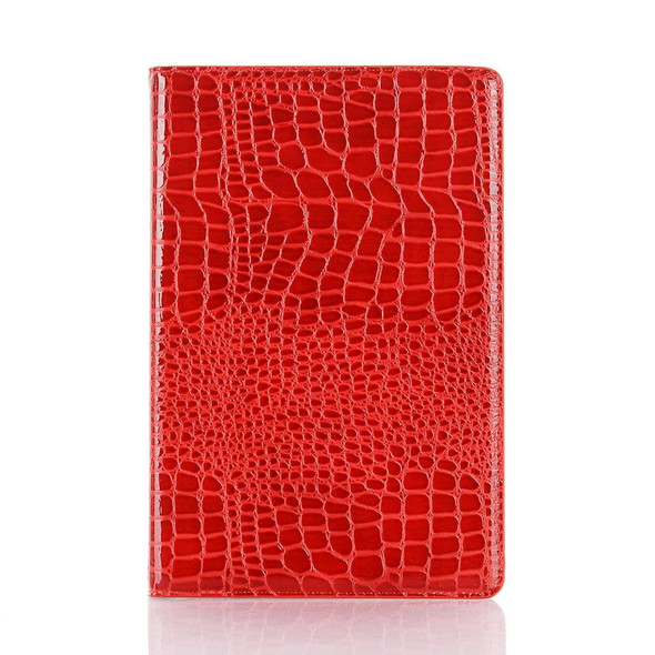 For Galaxy Tab S6 T860 / T865 Crocodile Texture Horizontal Flip Leatherette Case with Holder & Card Slots & Wallet (Red)