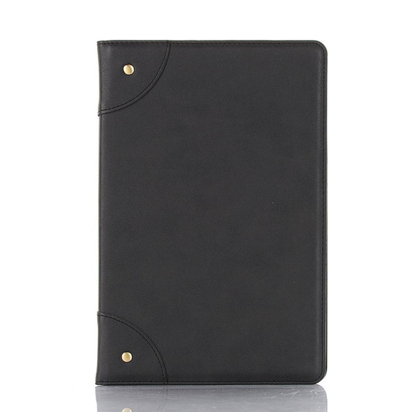 For Galaxy Tab S6 T860 / T865 Retro Book Style Horizontal Flip Leatherette Case with Holder & Card Slots & Wallet (Black)