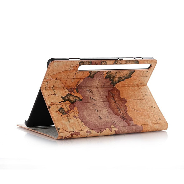 For Galaxy Tab S6 T860 / T865 Map Texture Horizontal Flip Leatherette Case with Holder & Card Slots & Wallet, Random Texture Delivery