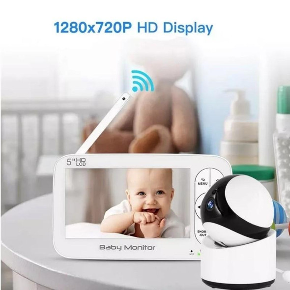 DY55A Built-in Lullabies Video Babyphone 5 inch Screen Digital Wireless Baby Monitor Camera(UK Plug)