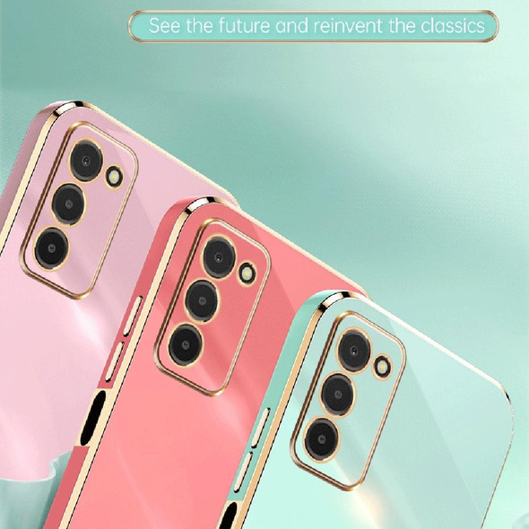 For Samsung Galaxy A03s XINLI Straight Edge 6D Electroplate TPU Phone Case(Mint Green)