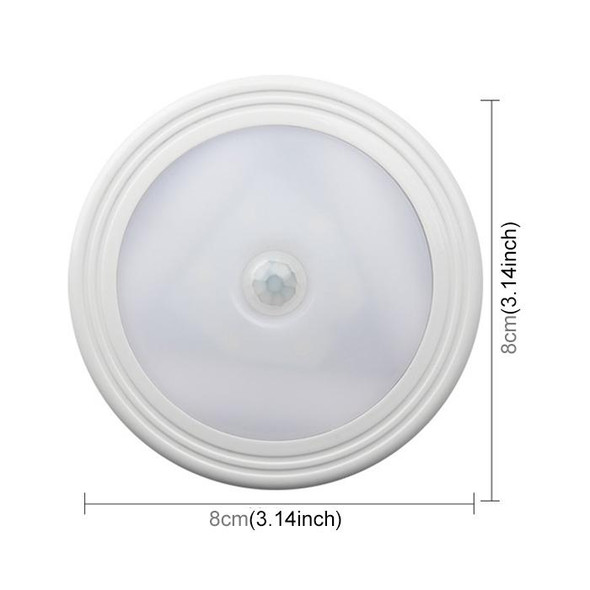 0.3W White Light Round Shape LED PIR Sensor Light , 6 LEDs 30 LM SMD-3528 for Cabinets