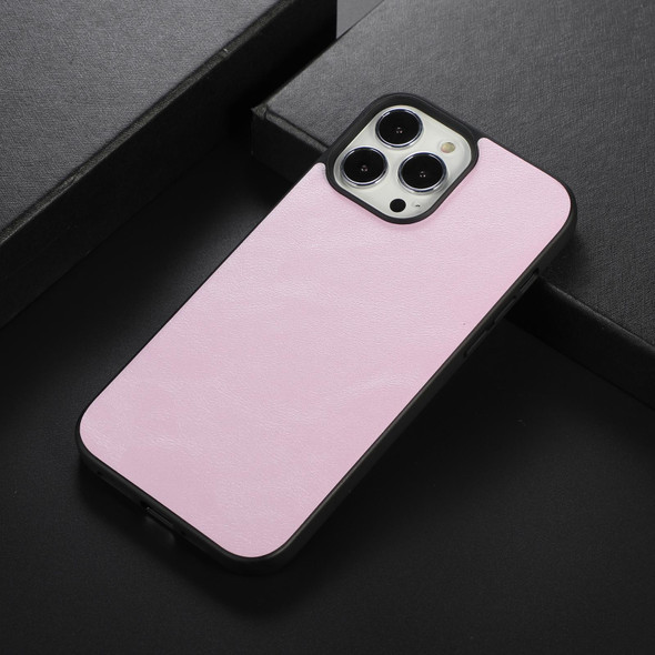 Cowhide Texture PU Phone Case - iPhone 12 Pro Max(Pink)