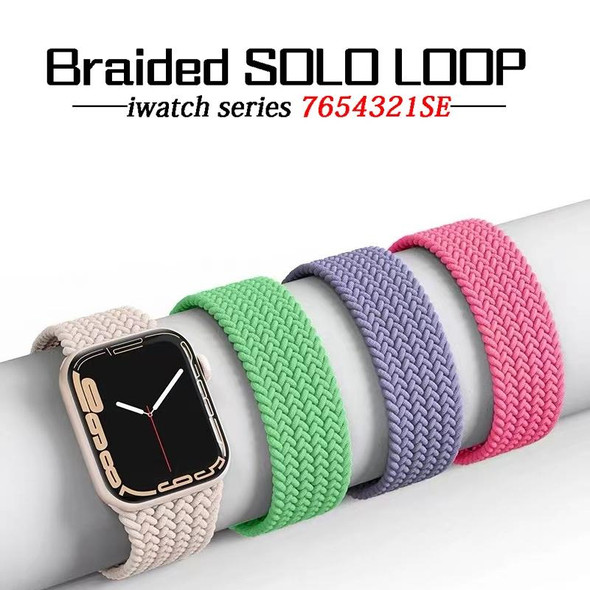 Nylon Single-turn Braided Watch Band For Apple Watch Series 8&7 41mm / SE 2&6&SE&5&4 40mm / 3&2&1 38mm, Length:145mm (Yellow+Orange)