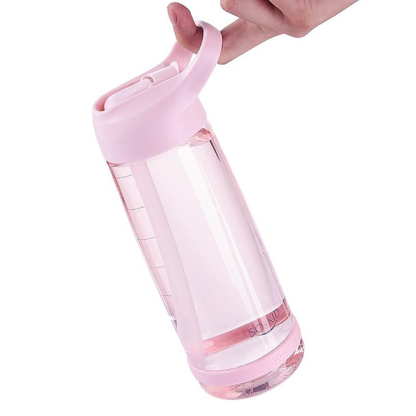 1000ml Outdoor Water Bottle Sports Bottles Hiking Camping Plastic Bottle with Straw(Pink)