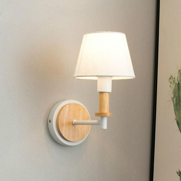 E27 LED Bedside Aisle Creative Personality Wooden Wall Lamp, Power source: No Light Source(White)