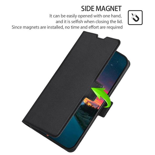 For Samsung Galaxy S23+ 5G Ultra-thin Voltage Side Buckle Horizontal Flip Leatherette Phone Case(Black)