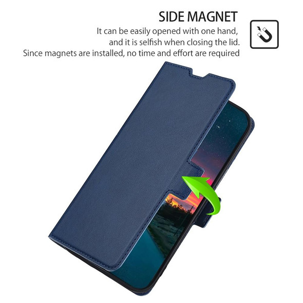 For Samsung Galaxy S23 Ultra Ultra-thin Voltage Side Buckle Horizontal Flip Leatherette Phone Case(Blue)