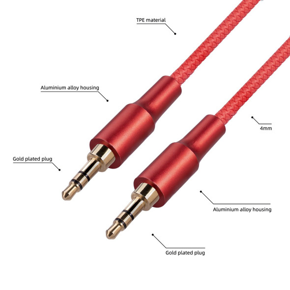 2130 3.5mm Male to 3.5mm Male Audio Cable, Length: 1m(Red)