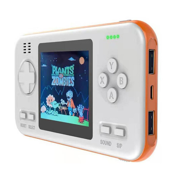416 Pocket Console Portable Color Screen 8000mAh Rechargeable Game Machine(White Orange)