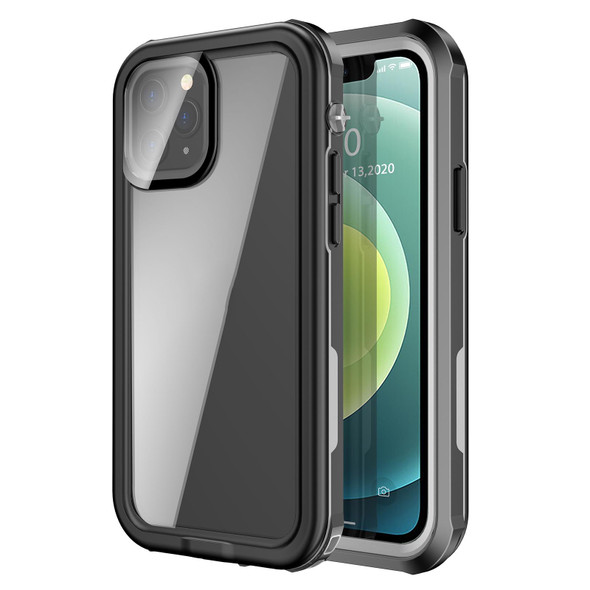 Waterproof Full Coverage PC + TPU Phone Case - iPhone 12 mini(Black)