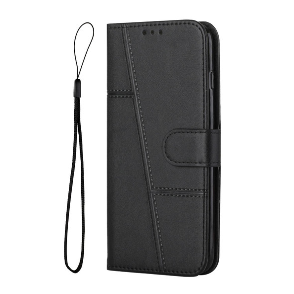 For Tecno Camon 19 Pro 5G Stitching Calf Texture Buckle Leatherette Phone Case(Black)