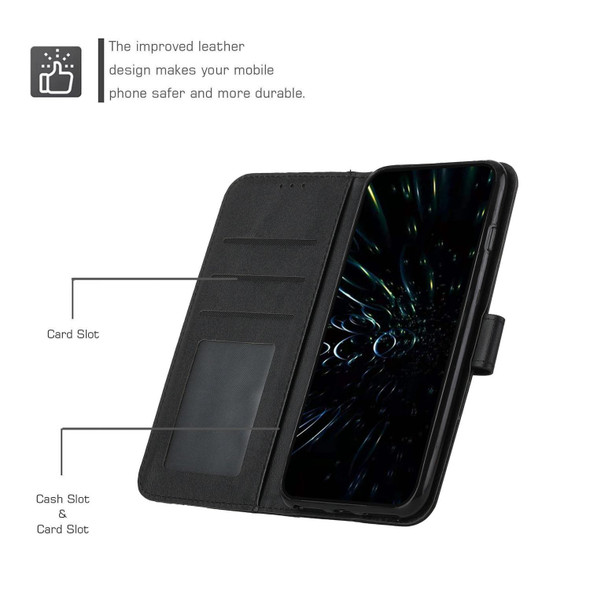 For Tecno Camon 19 Pro 5G Stitching Calf Texture Buckle Leatherette Phone Case(Black)