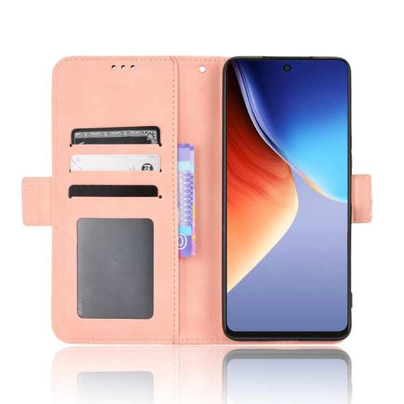 For Tecno Camon 19 Pro Skin Feel Calf Texture Card Slots Leatherette Phone Case(Pink)