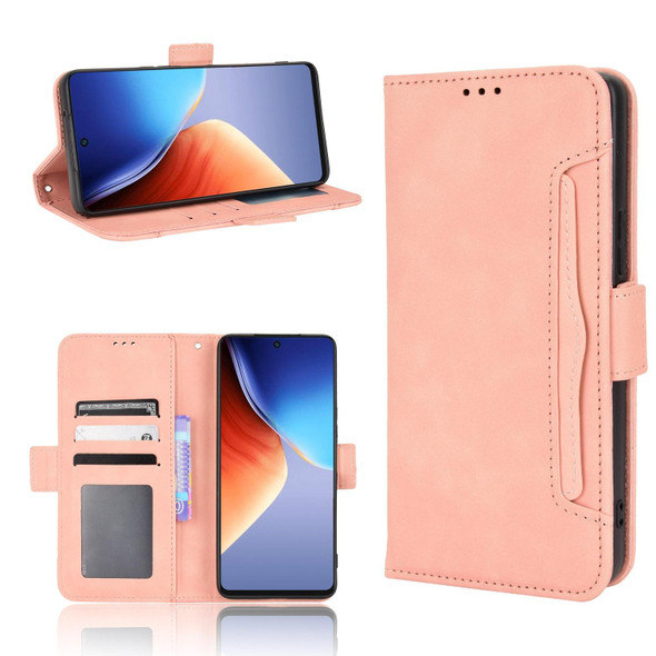 For Tecno Camon 19 Pro Skin Feel Calf Texture Card Slots Leatherette Phone Case(Pink)