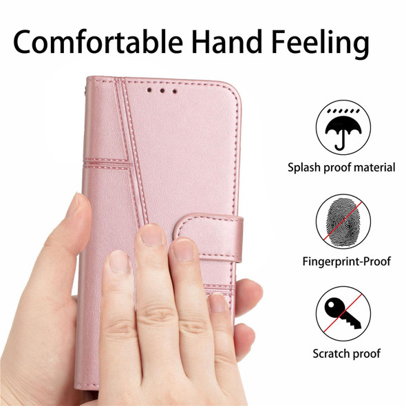 For Tecno Camon 19 Neo Stitching Calf Texture Buckle Leatherette Phone Case(Pink)