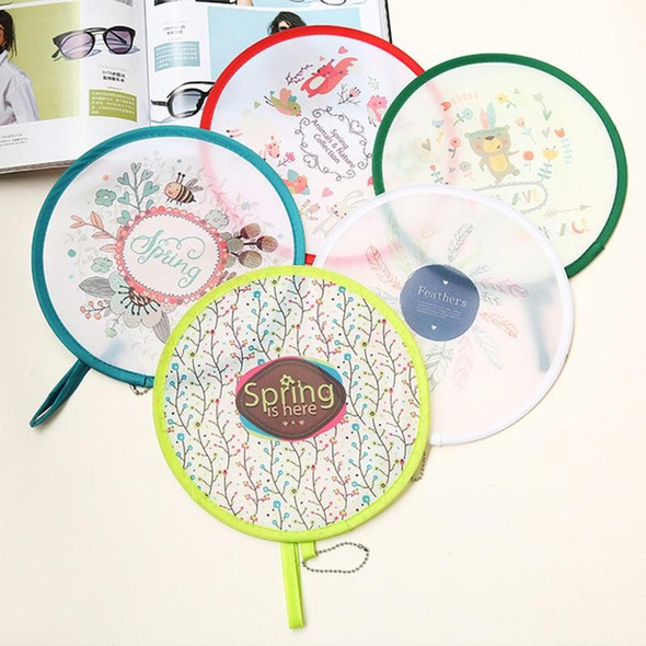 2 PCS Summer Folding Fan Children Portable Mini Cartoon Round Hand Fan(Lion)