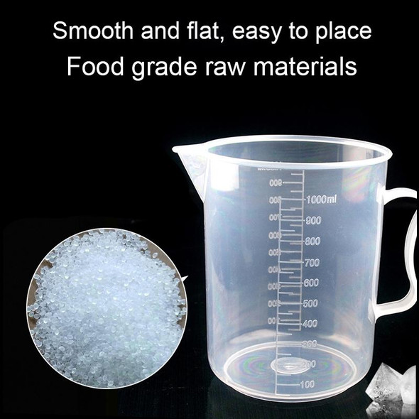 1000ml Thin Section PP Plastic Flask Digital Measuring Cup Cylinder Scale Measure Glass Lab Laboratory Tools (Transparent)