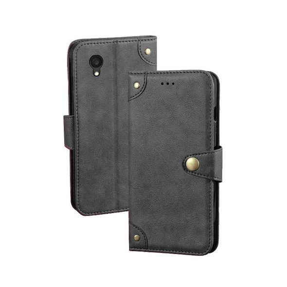 For Alcatel 1 Ultra idewei Retro Texture Leatherette Phone Case(Black)