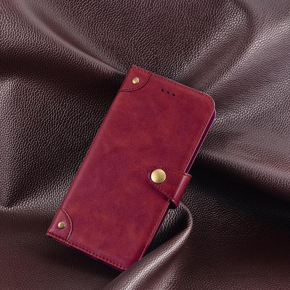 For Alcatel 1 Ultra idewei Retro Texture Leatherette Phone Case(Red)