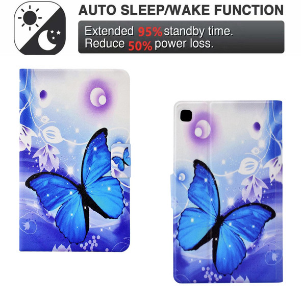For Samsung Galaxy Tab A 8.0 2019 Electric Pressed TPU Leatherette Tablet Case(Blue Butterfly)