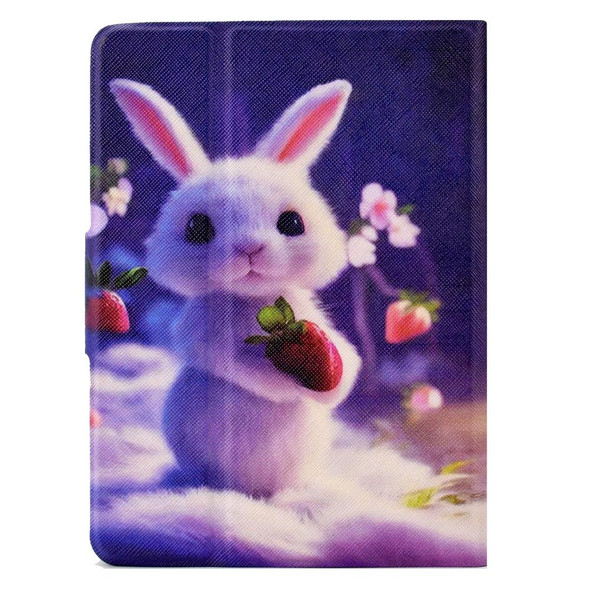 For Amazon Kindle Paperwhite 4/3/2/1 Electric Pressed TPU Smart Leatherette Tablet Case(Strawberry Bunny)