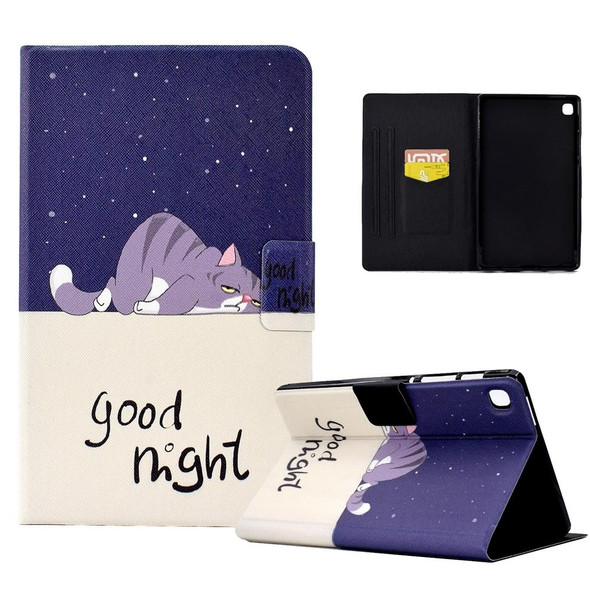 For Samsung Galaxy Tab A7 10.4 2020 / 2022 Electric Pressed TPU Smart Leatherette Tablet Case(Lazy Cat)