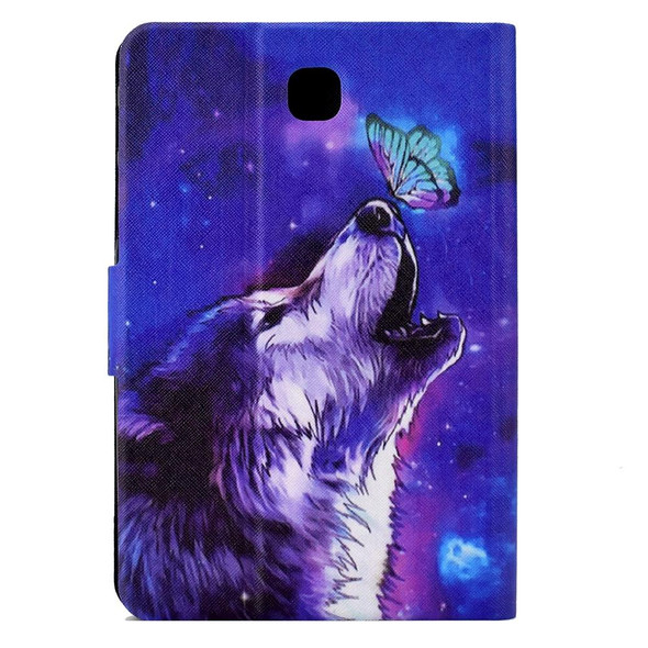 For Samsung Galaxy Tab A 8.0 T350 Electric Pressed TPU Smart Leatherette Tablet Case(Butterfly Wolf)