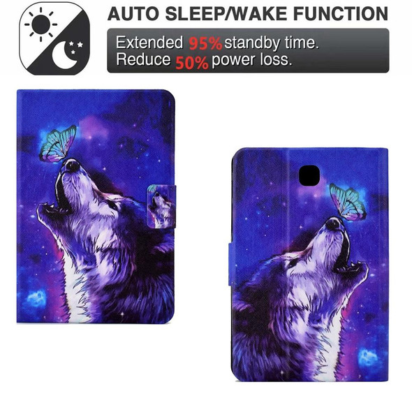 For Samsung Galaxy Tab A 8.0 T350 Electric Pressed TPU Smart Leatherette Tablet Case(Butterfly Wolf)