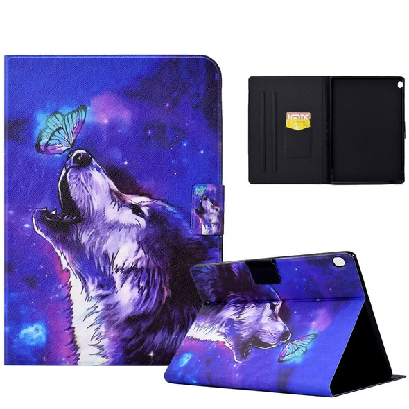 For Lenovo Tab M10 FHD REL Electric Pressed TPU Smart Leatherette Tablet Case(Butterfly Wolf)