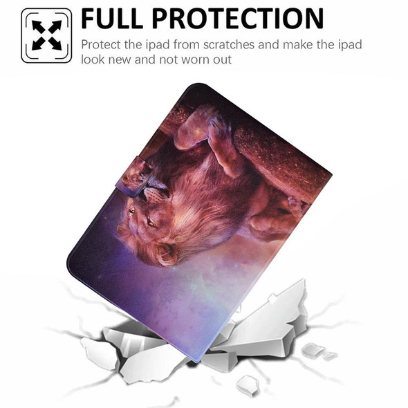 For Lenovo Tab M10 FHD REL Electric Pressed TPU Smart Leatherette Tablet Case(Lion King)