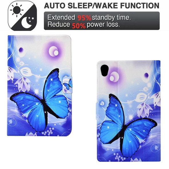 For Lenovo Tab M10 HD Gen 2 Electric Pressed TPU Smart Leatherette Tablet Case(Blue Butterfly)